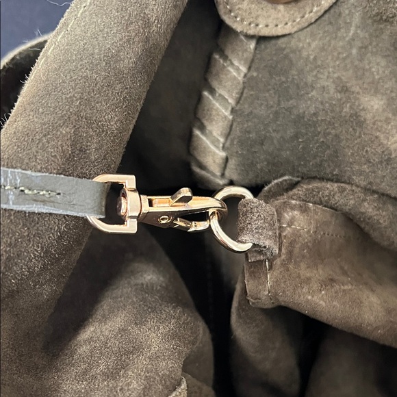 Haute Hippie | Olive Green Suede/Leather Festival Hobo Bag w/ Matching Mini Bag - Picture 11 of 16